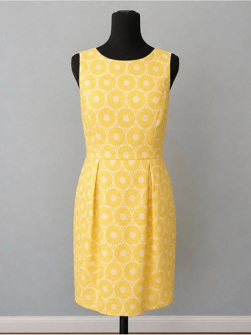 Kensie Yellow Patterned Sleeveless Midi Dress